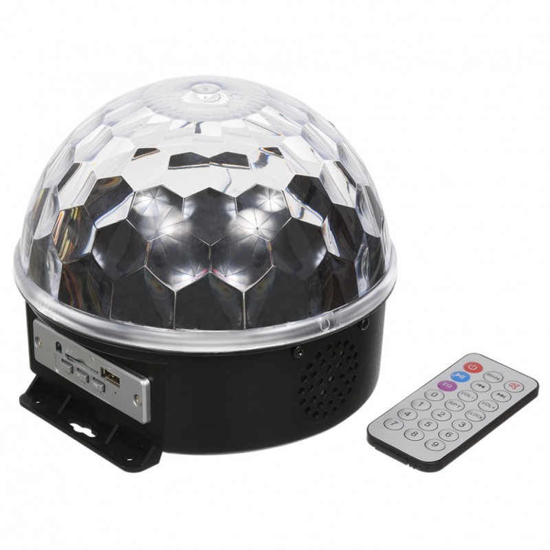 Светодиодный диско-шар "Magic Ball" с пультом управления, bluetooth и флешка, 18 см.