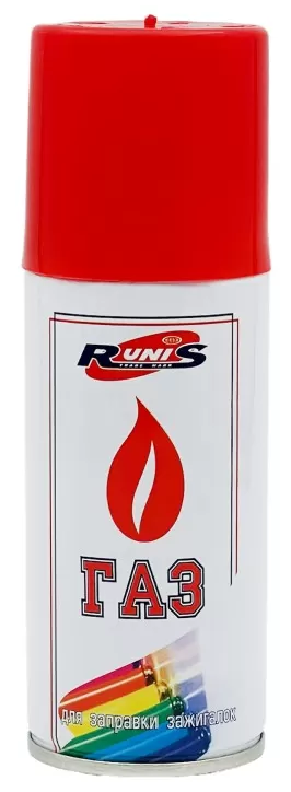 Газ для зажигалок Runis, металлический баллон, 210 мл.