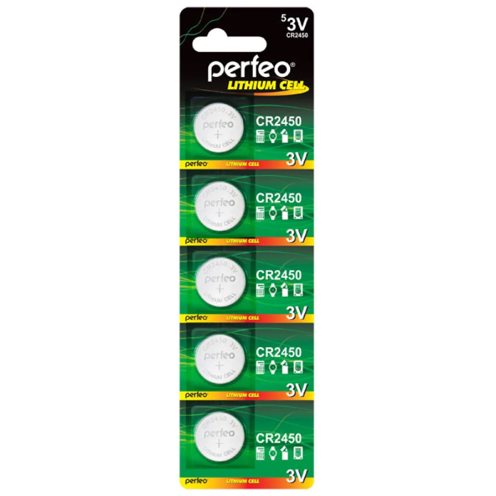 Батарейка Perfeo CR2450/5BL Lithium Cell